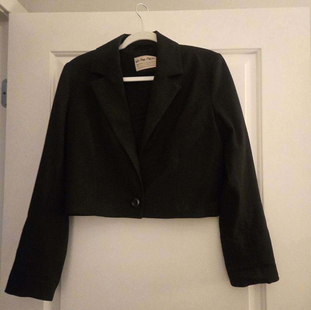 We The Free cropped black blazer